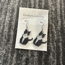 Tuxedo cat earrings for sale  Bakersfield