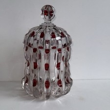 Coluna quebrada rubi manchado EAPG Pr bambu com nervuras vintage 7,5" vidro transparente/vermelho comprar usado  Enviando para Brazil