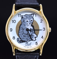 Antigo Relógio Feminino Cat Kitten Tom Dourado Anos 90 BATERIA NOVA comprar usado  Enviando para Brazil