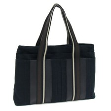 Bolsa Tote Hermes Troca Horizontal MM Preta Lona Couro Usada Ombro Preto, usado comprar usado  Enviando para Brazil