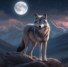 Papel de parede imagem digital fundo desktop lobo arte AI comprar usado  Enviando para Brazil