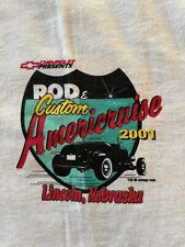 Camiseta gráfica Chevrolet Americruise Rod & Custom Lincoln Nebraska 2001 grande, usado comprar usado  Enviando para Brazil