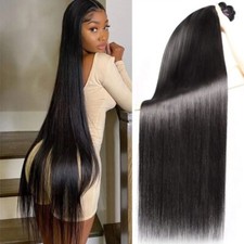 Usado, Pacotes de cabelo humano reto 1/3/4 peça extensão de cabelo humano brasileiro tecido comprar usado  Enviando para Brazil