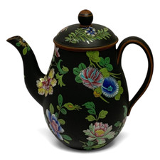 Cafeteira e tampa C1820 Wedgwood Capri Ware esmalte policromado basalto preto BOM! comprar usado  Enviando para Brazil