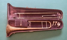 Trombón Conn 4H 1928 campana de 7”, diapositiva lisa, boquillas, lira y extensión, estuche segunda mano  Embacar hacia Mexico