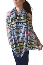 Usado, Cachecol feminino estampa asteca cinza macio moda infinito, cachecol com estampa étnica asteca comprar usado  Enviando para Brazil