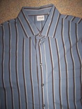 Camisa social masculina designer ARMANI COLLECTZIONI listrada L/S tamanho XL X-LG 17 31 1/2 comprar usado  Enviando para Brazil