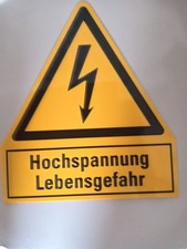 Warnschild hochspannung lebens gebraucht kaufen  Hilden