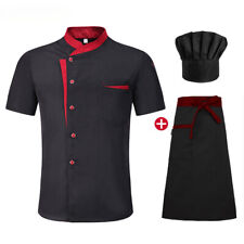 Uniforme de chef unissex hotel cozinha roupas de trabalho manga curta chef restaurante comprar usado  Enviando para Brazil