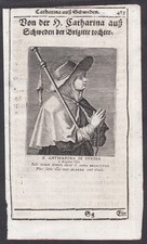 Sadeler gravura imagem sagrada Katarina de Vadstena Catarina Suécia 1613 comprar usado  Enviando para Brazil