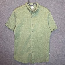 Camisa polo masculina motor verde média botão para cima casual gola lounge macia, usado comprar usado  Enviando para Brazil