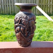 Handcarved wooden vase. for sale  BATLEY