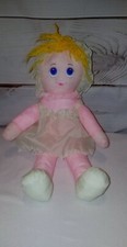 Usado, Antigo Vestido de Boneca Bebê Auxílio Felicidade Bem Feito Olhos Azuis Loiros 15" Pano de Pelúcia comprar usado  Enviando para Brazil