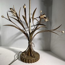 Abajur de mesa vintage moderno meados do século metal lírio flores folha floral decoração comprar usado  Enviando para Brazil
