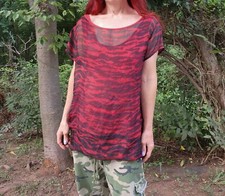 Usado, Blusa de seda DRIES VAN NOTEN vermelha preta com estampa de zebra tamanho M comprar usado  Enviando para Brazil