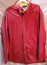 Camisa masculina manga longa Tommy Hilfiger XL vermelha borgonha abotoada comprar usado  Enviando para Brazil