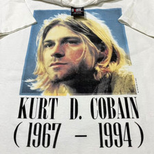 Camiseta KURT COBAIN Vintage Nirvana Tamanho L 1967 Ponto Único Gigante Anos 90 REIMPRESSÃO comprar usado  Enviando para Brazil
