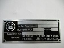 Bpw typenschild schild gebraucht kaufen  Deutschland