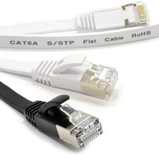 PŁASKI CAT6A Ekranowany kabel routera Ethernet PC RJ45 Lot 1m / 2m / 5m / 10m / 15m / 20m / 30m na sprzedaż  Wysyłka do Poland