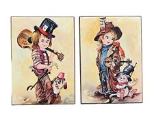 2 Vintage Arte de Parede Massimo Retro Hobo Kids Feito na Itália 8x11 Raro Olho Grande, usado comprar usado  Enviando para Brazil