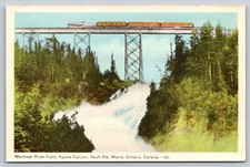 Sault Ste Marie Ontario Montreal River Falls Agawa Canyon Bridge Train Postcard na sprzedaż  Wysyłka do Poland