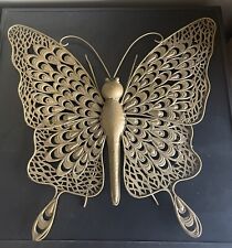 Boneco vintage grande metal borboleta pendurado na parede meados do século jardim 52x54cm comprar usado  Enviando para Brazil