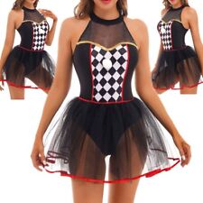 Fantasia feminina de Halloween sexy palhaço circo fantasia vestido collant alargado comprar usado  Enviando para Brazil