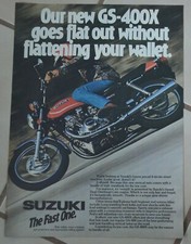 1976 Suzuki GS 400X moto impressão anúncio 4 tempos bicicleta de rua  comprar usado  Enviando para Brazil