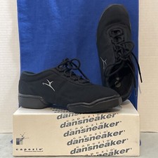 Tênis de dança Capezio Dansneaker lona com cadarço sola dividida #DS03 EUA 7 EU38.5 comprar usado  Enviando para Brazil