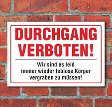 Schild durchgang verboten gebraucht kaufen  Bad Driburg