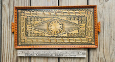 Bandeja de madeira exclusiva vintage palha marchetaria arte popular sob vidro comprar usado  Enviando para Brazil