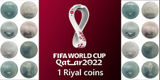 Usado, Qatar 8x moedas 1 Riyal 2022 Copa do Mundo FIFA Futebol Mascote Emblema Troféu UNC comprar usado  Enviando para Brazil
