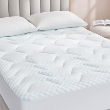EHEYCIGA Bambusowy ochraniacz na materac 90 x 190 cm, zmywalny, biały, grubość 5 cm na sprzedaż  PL