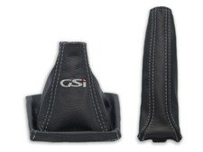 FÜR OPEL ASTRA H SCHALTMANSCHETTE HANDBREMSSACK LEDER + STICKEREI GSi GRAU na sprzedaż  PL