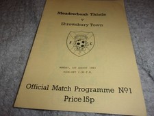 Meadowbank thistle shrewsbury for sale  DUNFERMLINE