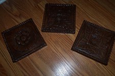 Usado, Placas de madeira vintage 1970 - conjunto 8" x 8" quadrado marrom com cabide traseiro muito bom estado usado comprar usado  Enviando para Brazil