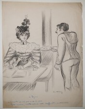 Dessin edouard couturier. d'occasion  Paris VI