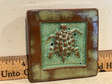 Vintage Artes e Ofícios Roycroft Renascimento Tartaruga Marinha Azulejo 2 3/4" Mission Guild, usado comprar usado  Enviando para Brazil