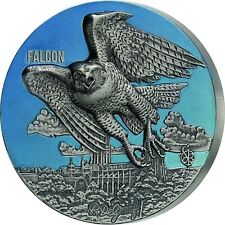 2022 Benin Urban Hunters Falcon 3oz moeda de prata envelhecida com cunhagem de 750 comprar usado  Enviando para Brazil