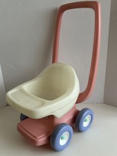 Carrinho de bebê vintage Little Tikes carrinho de bebê branco rosa tamanho infantil brinquedo, usado comprar usado  Enviando para Brazil