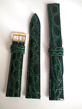 1 CINTURINO PELLE DI COCCODRILLO VERO SEMI IMBOTTITO NUOVO DA 18 / 16 mm. VERDE, używany na sprzedaż  Wysyłka do Poland