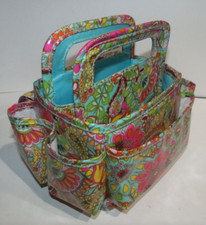 BOLSA TOTE FLORAL ARTESÃO para SCRAPBOOKING & Artesanato COM VÁRIOS COMPARTIMENTOS comprar usado  Enviando para Brazil