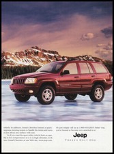 Anuncio impreso de Jeep 2000 en lago congelado en montañas segunda mano  Embacar hacia Mexico