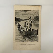 Cartão postal antigo vintage do início dos anos 1900 Binghamton NY pesca truta canoa não publicado comprar usado  Enviando para Brazil