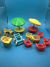 Grelha de mesa guarda-chuva vintage Fisher Price Little People móveis para área externa e bebê, usado comprar usado  Enviando para Brazil