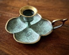 Metal chamberstick candle for sale  RYDE