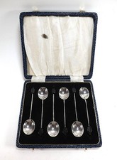 Usado, CONJUNTO DE SEIS COLHERES DE CAFÉ PRATA COM MARCA REGISTRADA SHEFFIELD 1927 REF 166/4 comprar usado  Enviando para Brazil