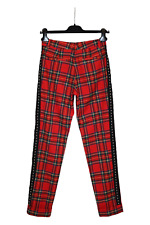 Nina Ricci 39 Avenue Montaigne Paris Ćwieki Tartan Bawełna-Wełna Chude spodnie na sprzedaż  PL