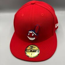 Boné ajustável Cleveland Indians Guardians masculino 7 3/4 vermelho 59Fifty New Era novo comprar usado  Enviando para Brazil