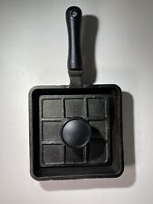 Antiga panela Panini Norpro mini ferro fundido com prensa 5,9" quadrada preta com alças comprar usado  Enviando para Brazil